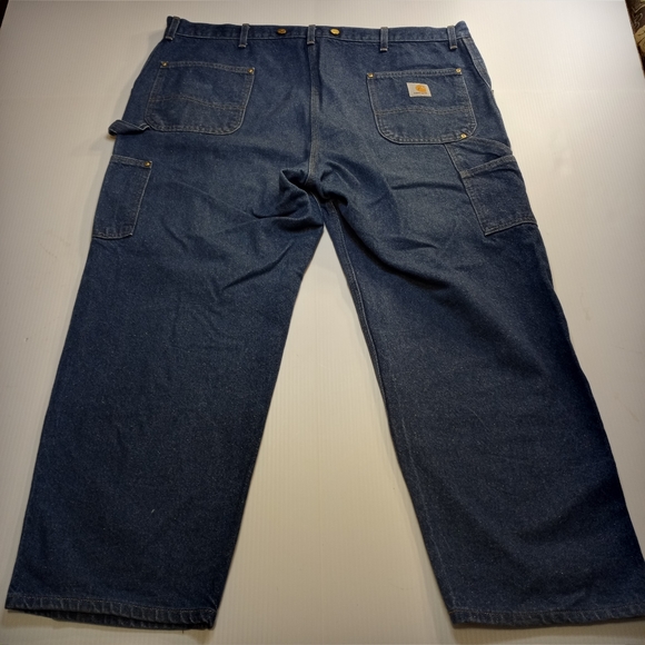 Vintage Union Made Carhartt Double Knee Jeans Sz 46 w/ Suspender Buttons - Picture 2 of 12